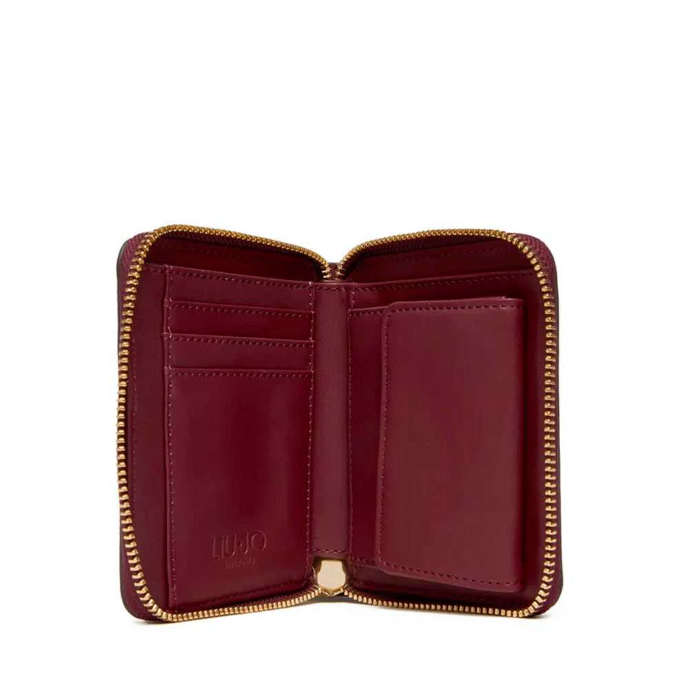 Portafoglio Donna Piccolo Zip Around LIU JO Better effetto Bottalato Red Wine
