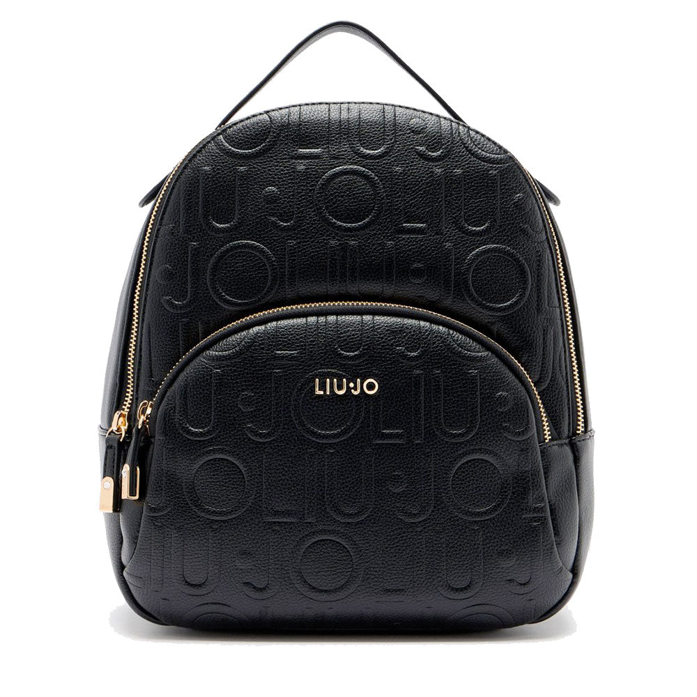 Zaino Donna LIU JO Better Effetto Bottalato con Logo in Rilievo Nero