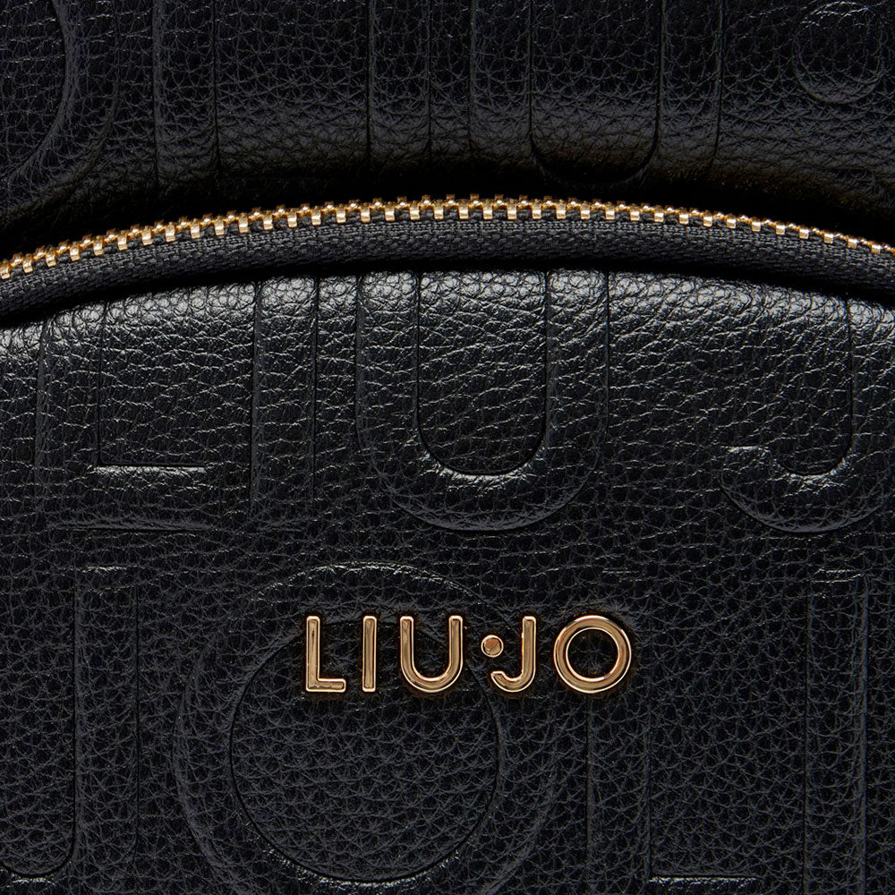 Zaino Donna LIU JO Better Effetto Bottalato con Logo in Rilievo Nero