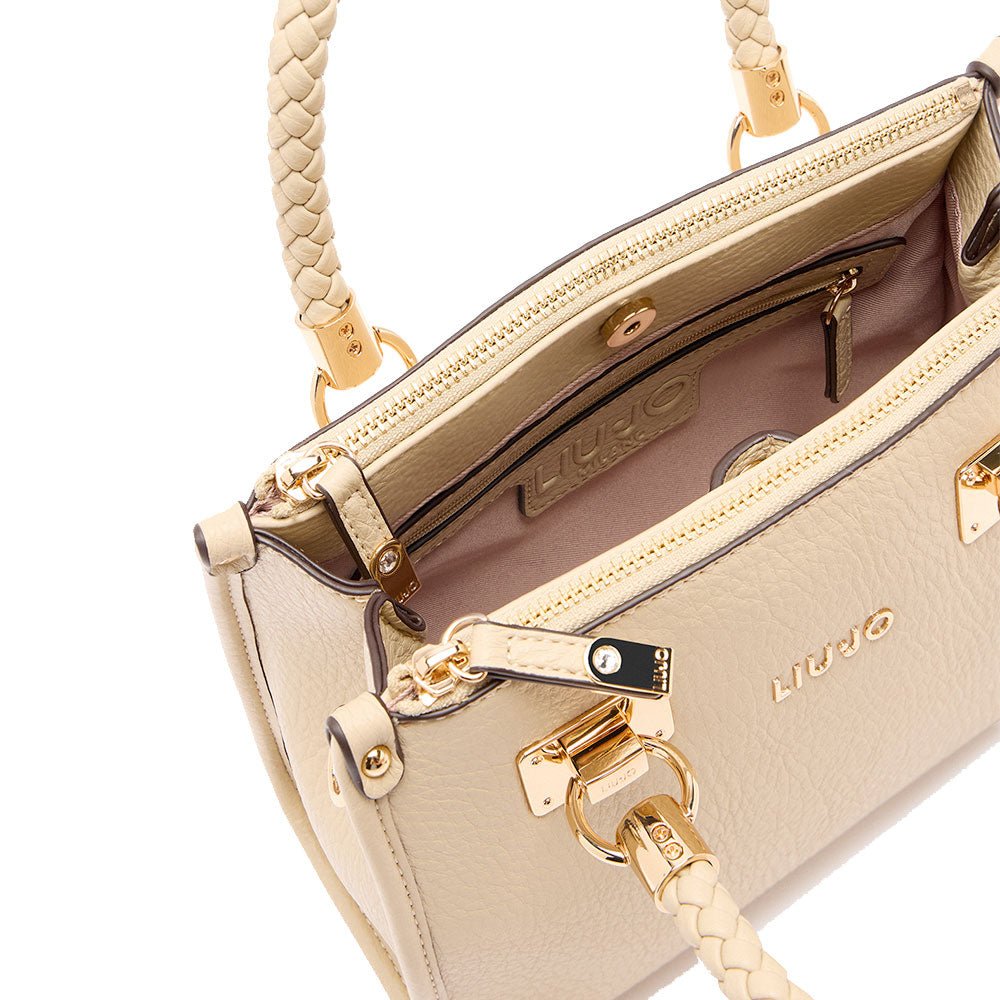 Borsa Donna a Mano Small LIU JO effetto Bottalato color Sabbia