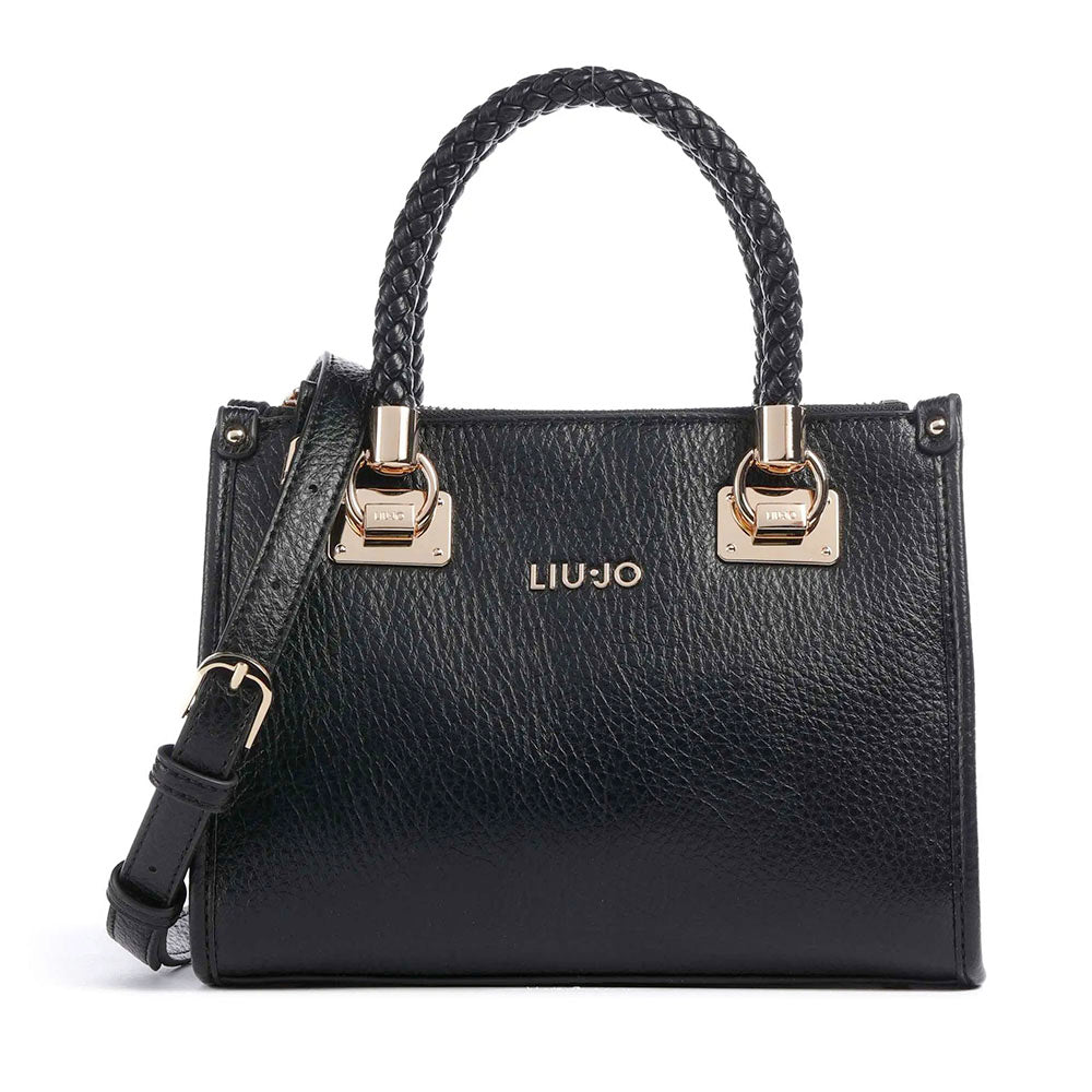 Borsa Donna a Mano Small LIU JO effetto Bottalato Nero