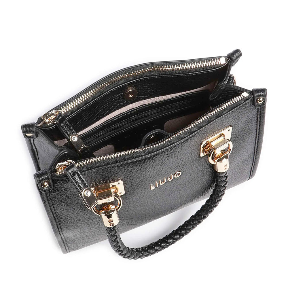 Borsa Donna a Mano Small LIU JO effetto Bottalato Nero