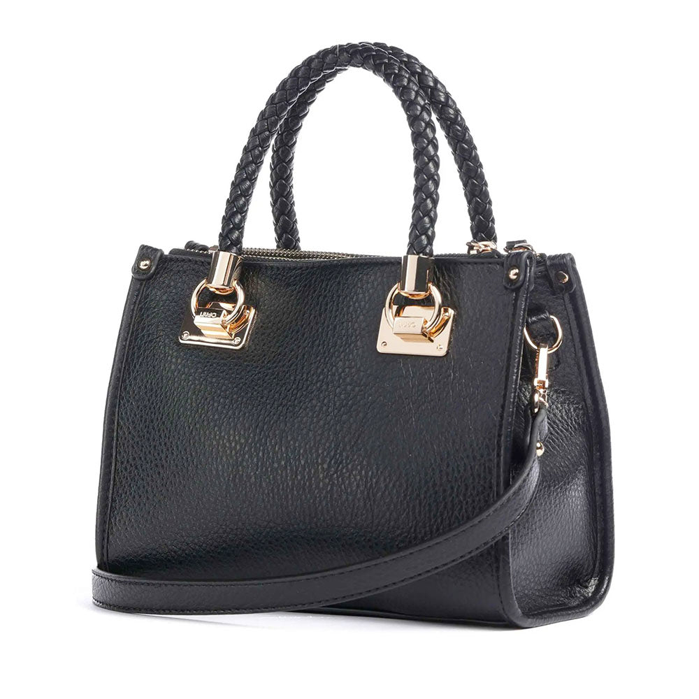 Borsa Donna a Mano Small LIU JO effetto Bottalato Nero