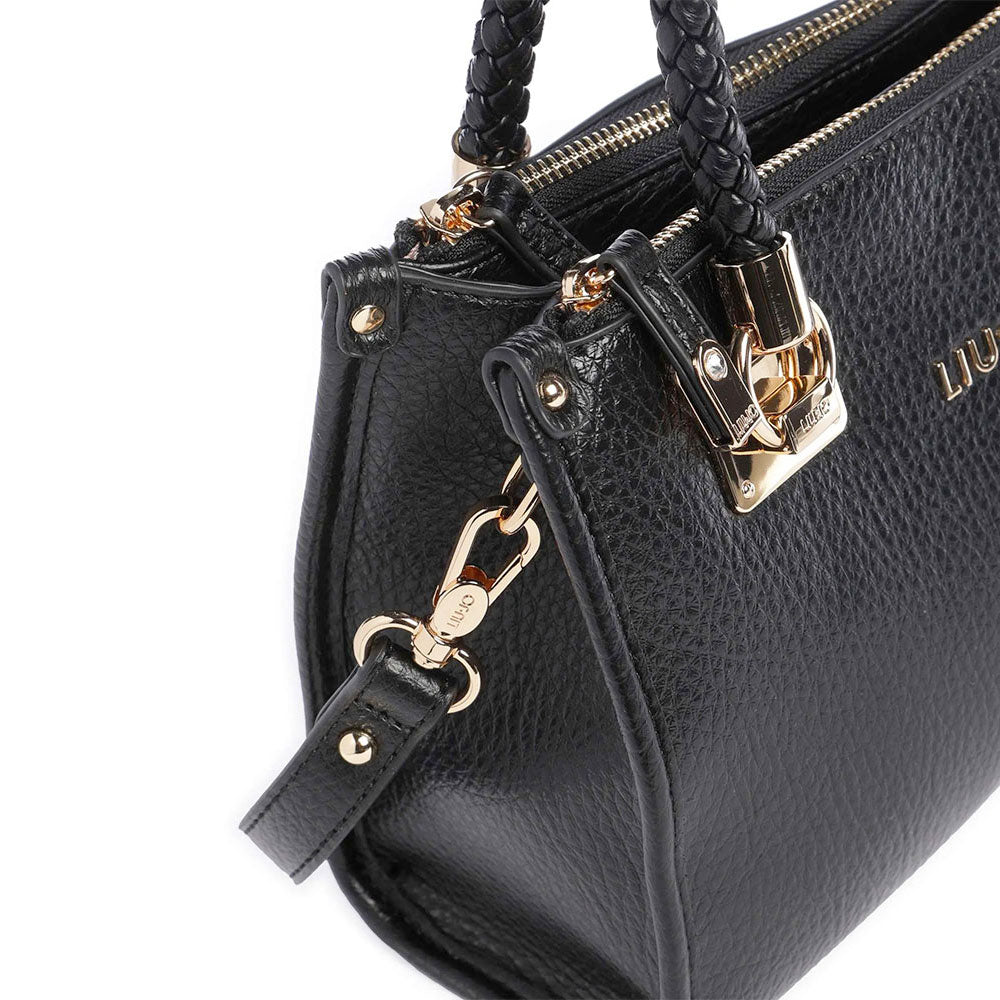 Borsa Donna a Mano Small LIU JO effetto Bottalato Nero