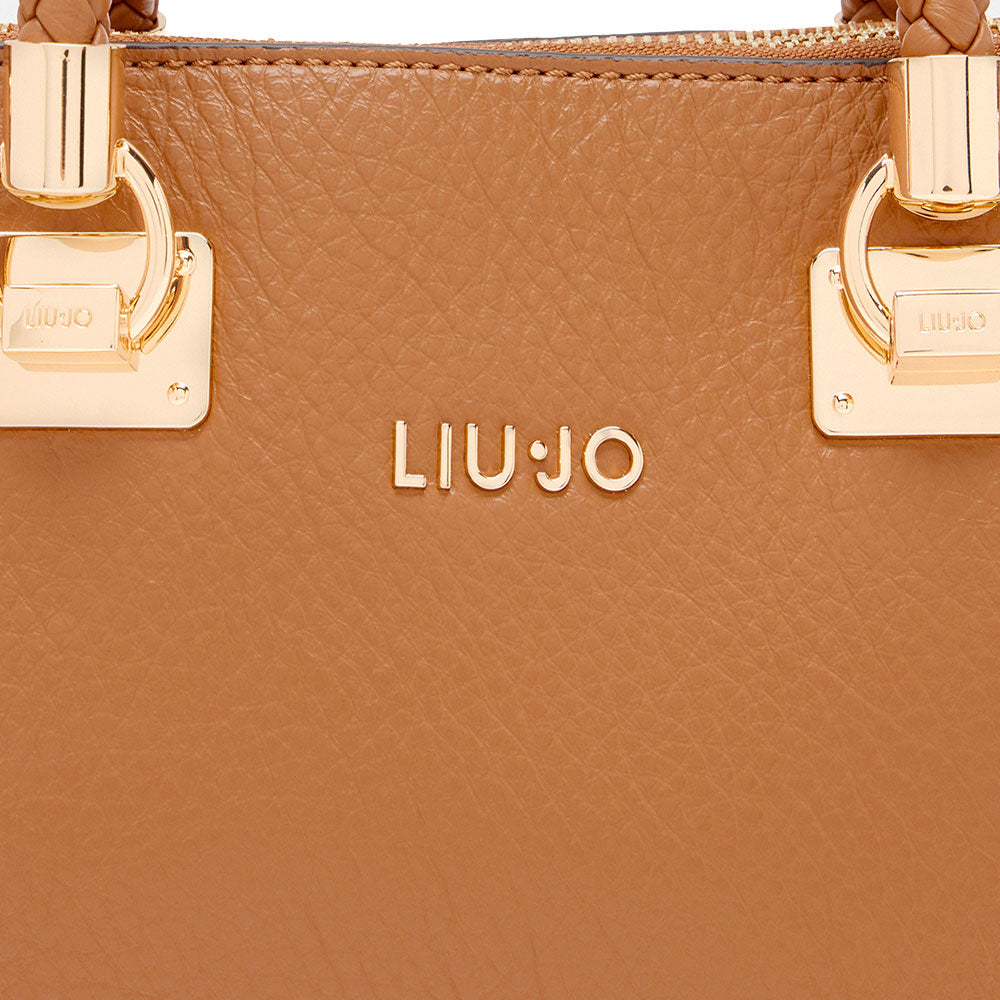 Borsa Donna a Mano Small LIU JO effetto Bottalato color Pan di Zenzero