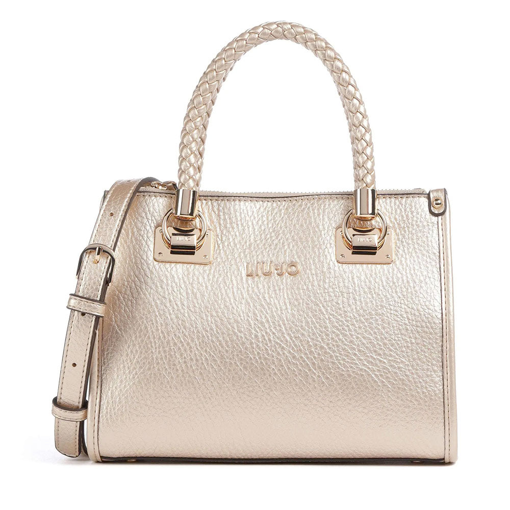 Borsa Donna a Mano Small LIU JO effetto Bottalato Light Gold