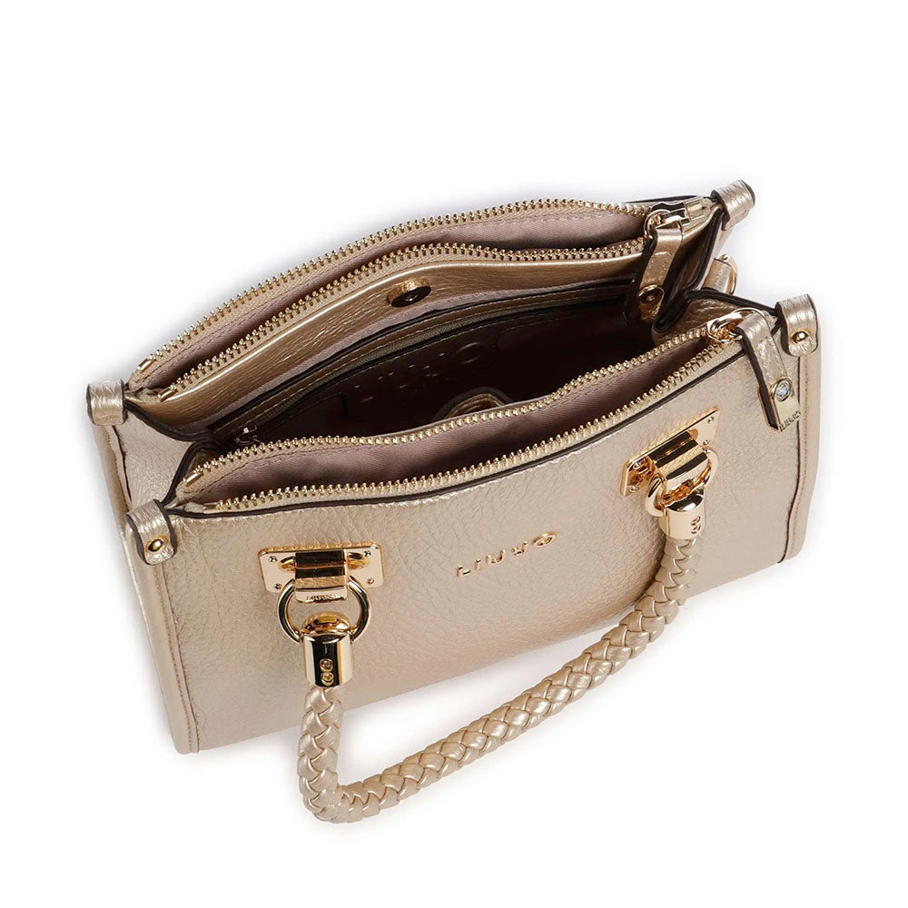 Borsa Donna a Mano Small LIU JO effetto Bottalato Light Gold