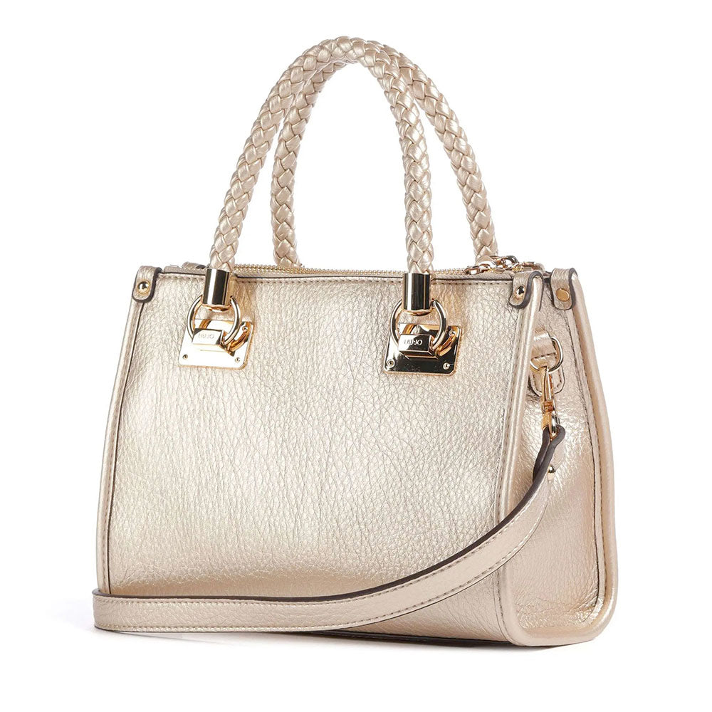 Borsa Donna a Mano Small LIU JO effetto Bottalato Light Gold