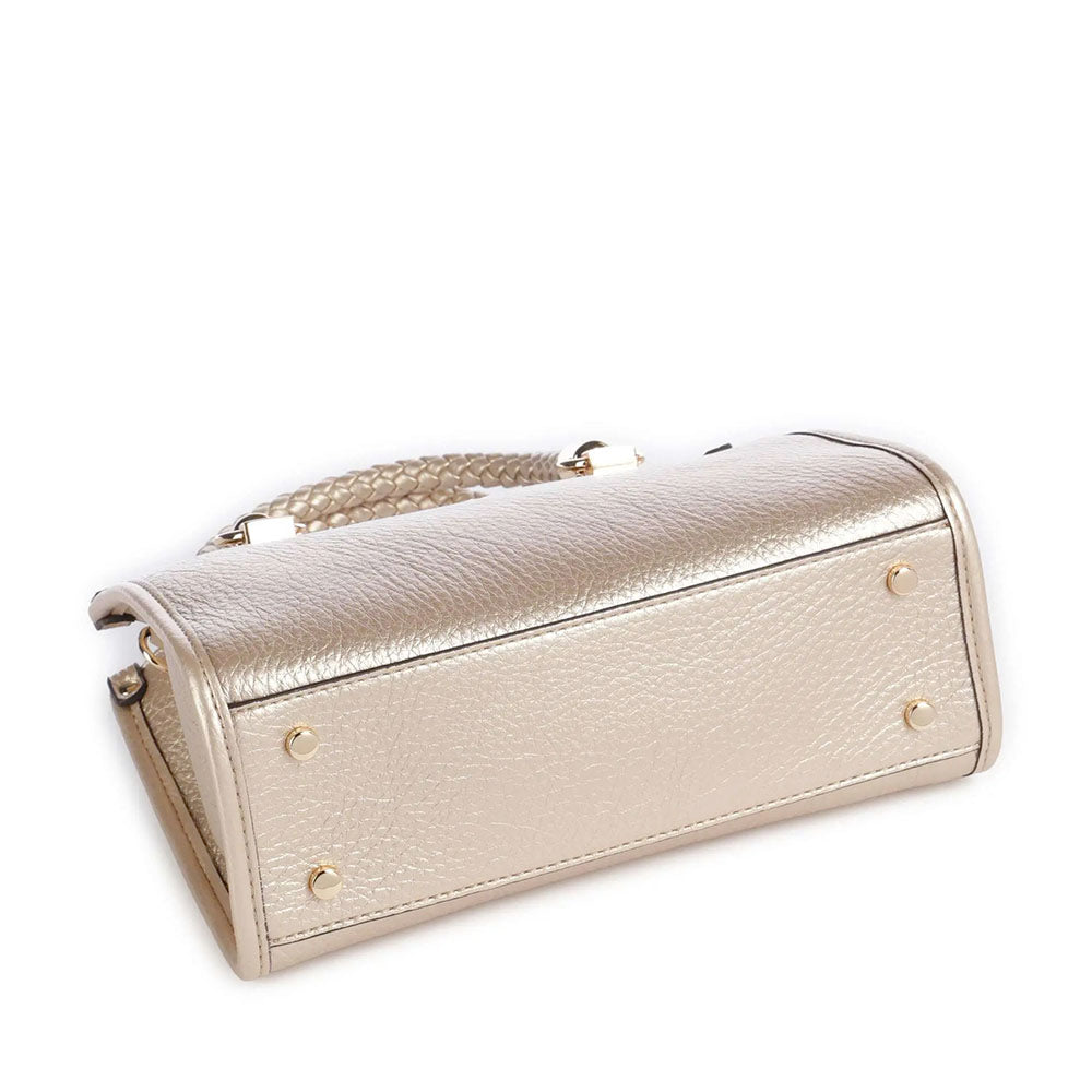 Borsa Donna a Mano Small LIU JO effetto Bottalato Light Gold