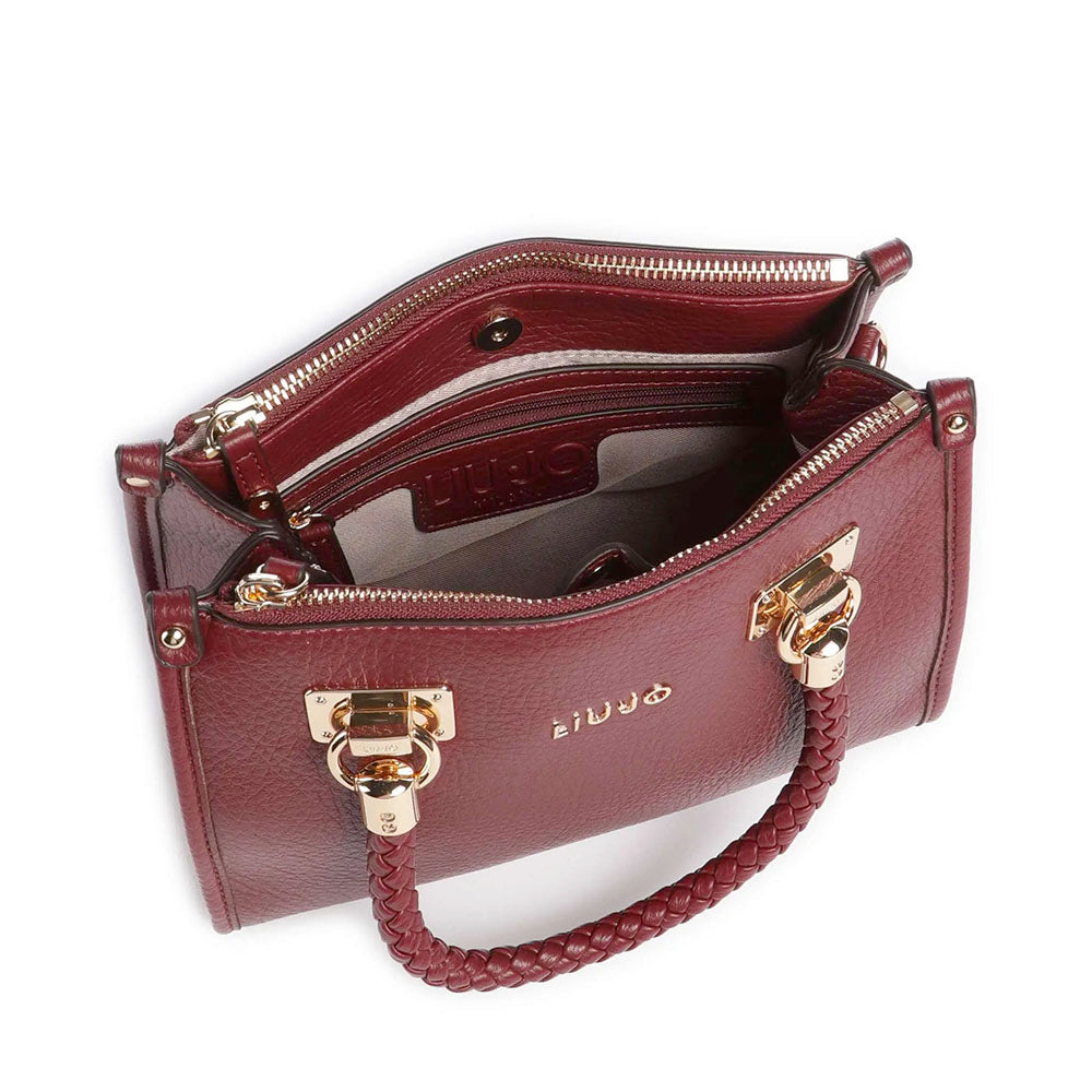 Borsa Donna a Mano Small LIU JO effetto Bottalato Red Wine