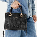 Borsa Donna a Mano Small LIU JO effetto Bottalato con Logo in Rilievo Nero