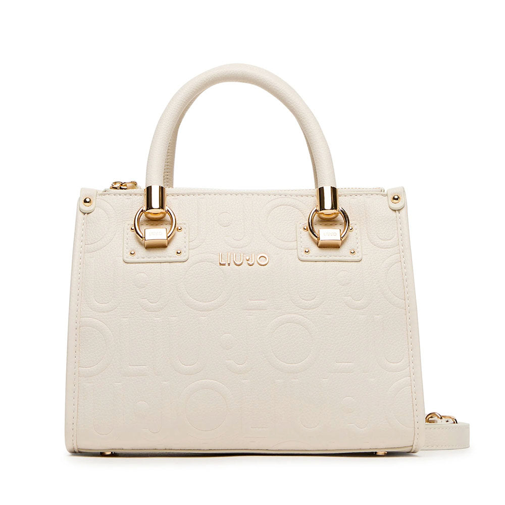 Borsa Donna a Mano Small LIU JO effetto Bottalato con Logo in Rilievo Marmo