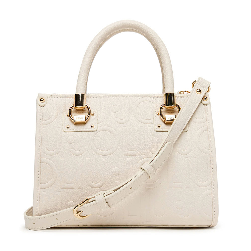 Borsa Donna a Mano Small LIU JO effetto Bottalato con Logo in Rilievo Marmo