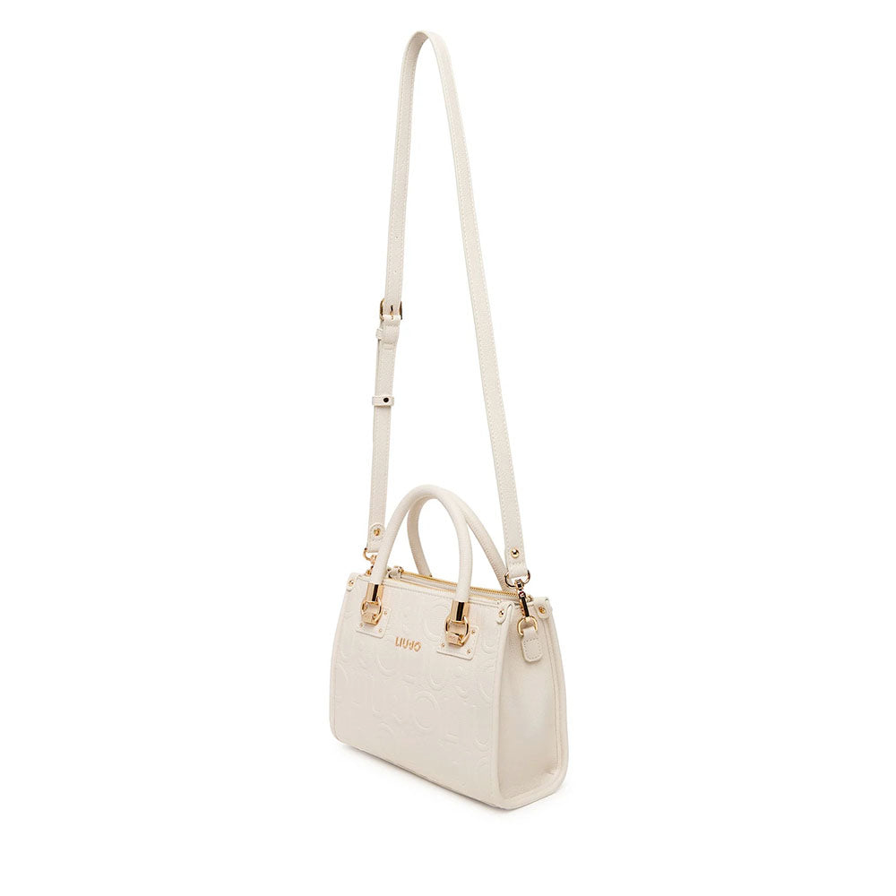 Borsa Donna a Mano Small LIU JO effetto Bottalato con Logo in Rilievo Marmo