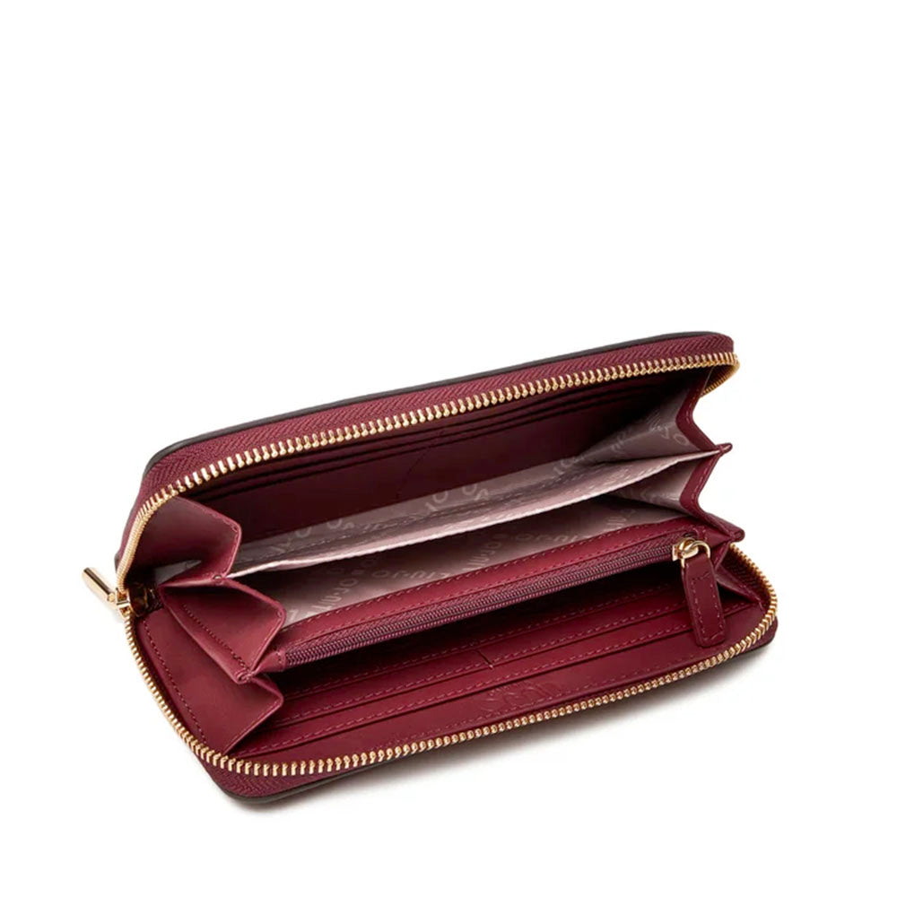 Portafoglio Donna Zip Around LIU JO Better effetto Bottalato Red Wine