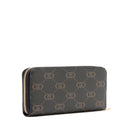 Portafoglio Donna Zip Around LIU JO Better Marrone stampa Logo All Over con Inserto Nero