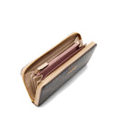 Portafoglio Donna Zip Around LIU JO Better Marrone stampa Logo All Over con Inserto Beige