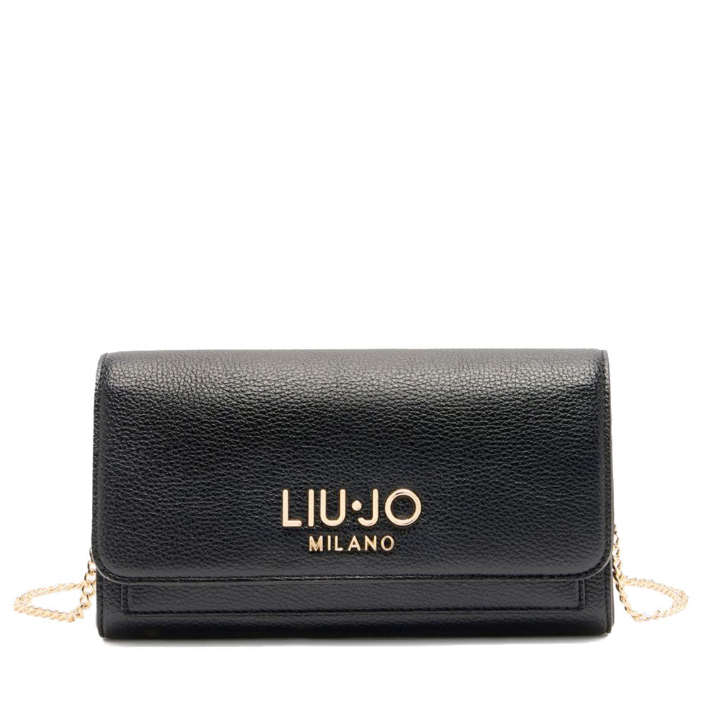 Portafoglio Donna con Catena LIU JO Better effetto Bottalato Nero