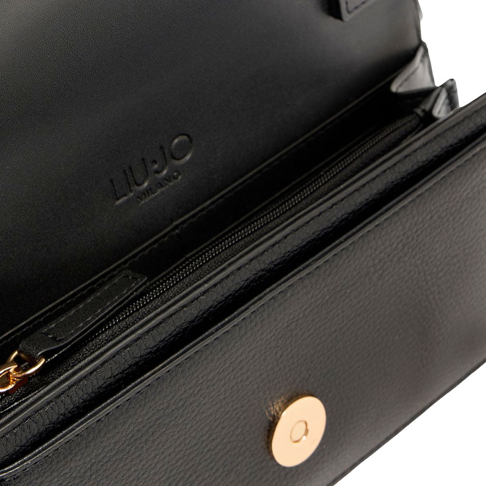 Portafoglio Donna con Catena LIU JO Better effetto Bottalato Nero