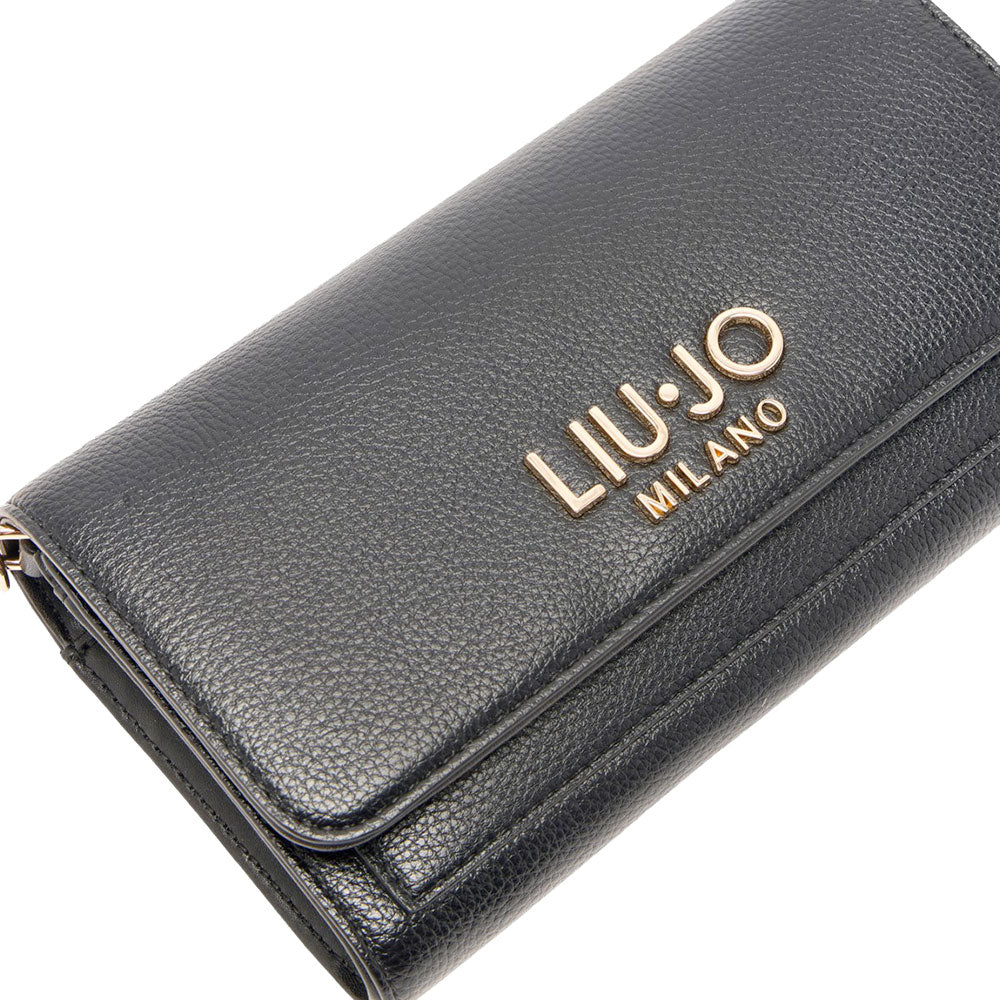 Portafoglio Donna con Catena LIU JO Better effetto Bottalato Nero
