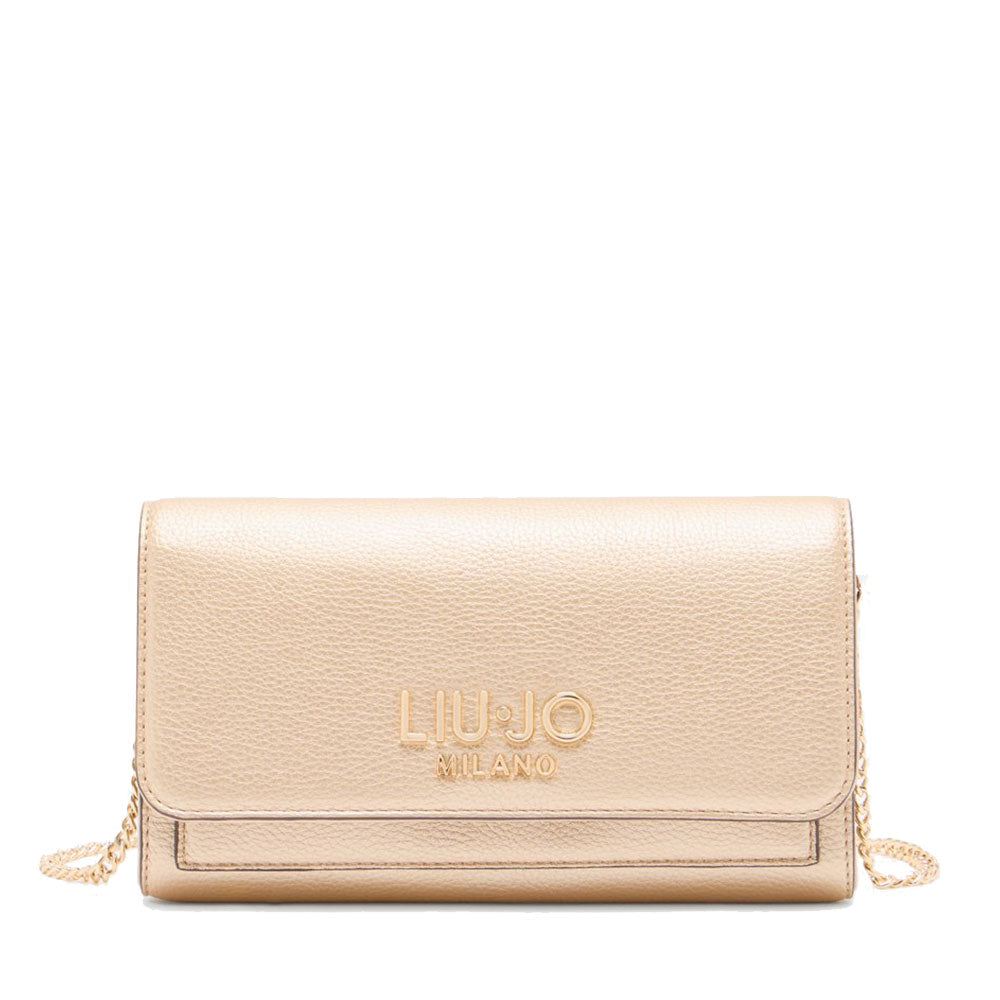 Portafoglio Donna con Catena LIU JO Better effetto Bottalato Light Gold