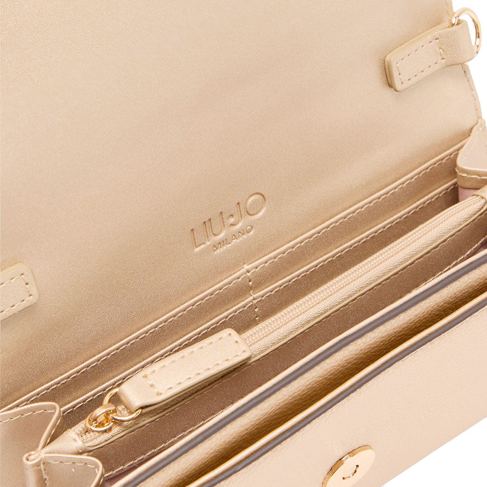 Portafoglio Donna con Catena LIU JO Better effetto Bottalato Light Gold