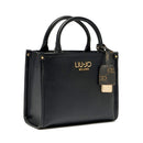 Borsa Donna a Mano LIU JO Better effetto Bottalato Nera con Charm