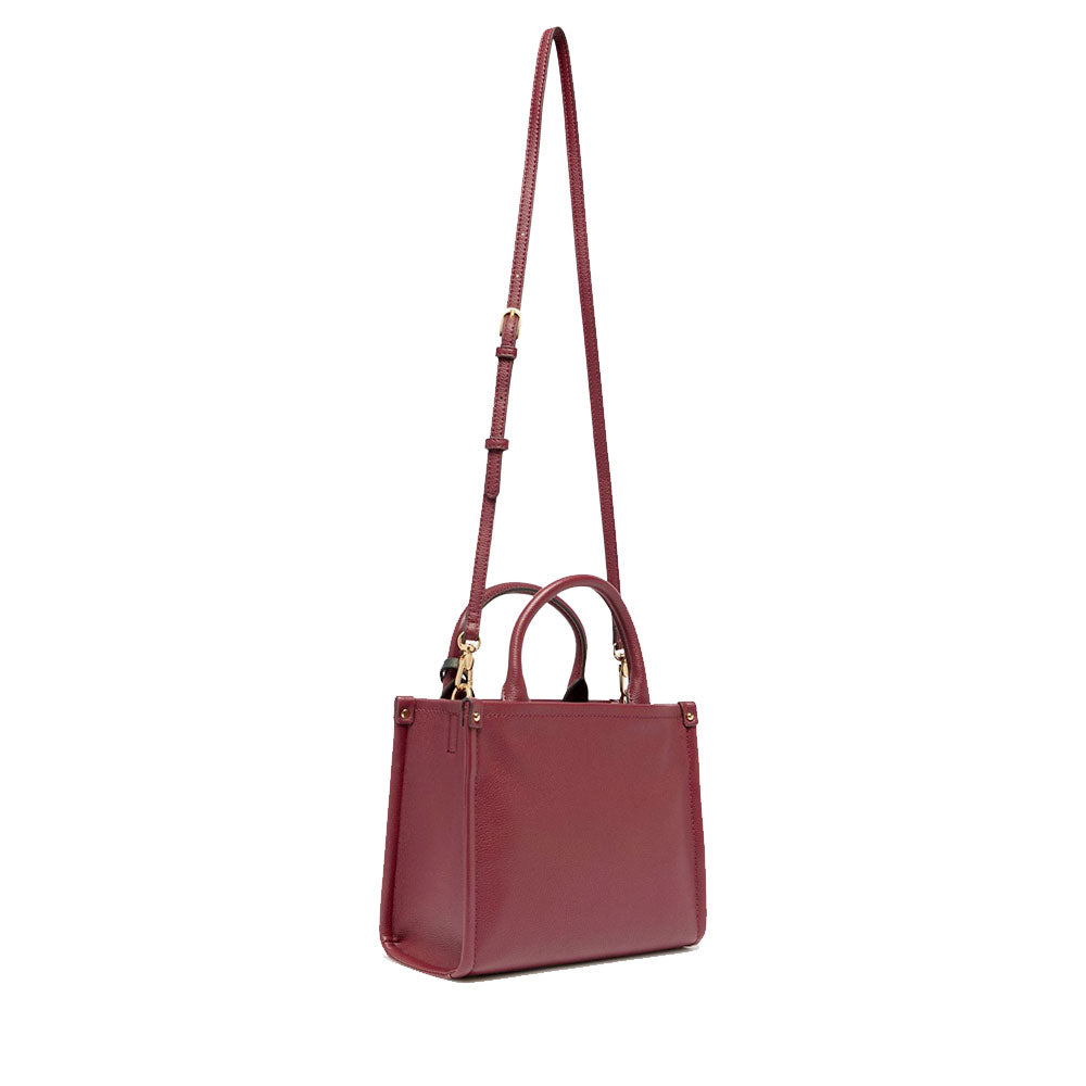 Borsa Donna a Mano LIU JO Better effetto Bottalato Red Wine con Charm