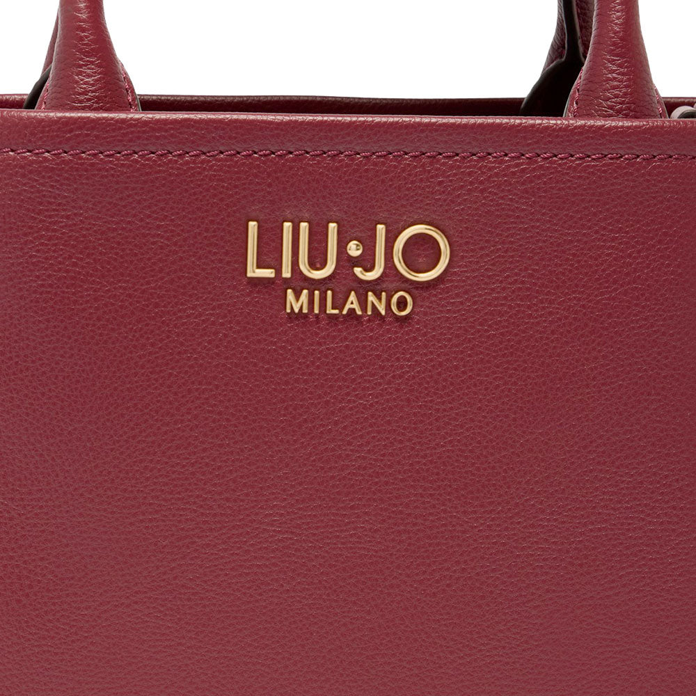 Borsa Donna a Mano LIU JO Better effetto Bottalato Red Wine con Charm