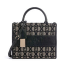 Borsa Donna a Mano LIU JO in Tessuto Jacquard con Logo All Over Nero