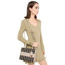 Borsa Donna a Mano LIU JO in Tessuto Jacquard con Logo All Over Nero