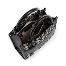 Borsa Donna a Mano LIU JO in Tessuto Jacquard con Logo All Over Nero