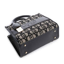 Borsa Donna a Mano LIU JO in Tessuto Jacquard con Logo All Over Nero