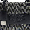 Borsa Donna a Mano LIU JO in Tessuto Chevron Nero con Paillettes