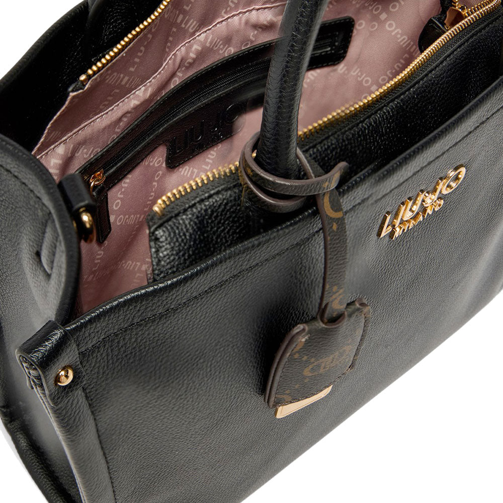 Borsa Donna a Mano Large LIU JO effetto Bottalato Nero