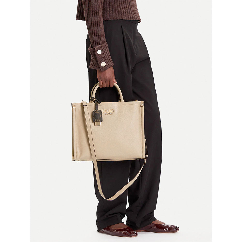 Borsa Donna a Mano Large LIU JO effetto Bottalato Beige