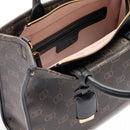 Borsa Donna a Mano Large LIU JO Marrone con Logo Monogram e Inserto effetto Bottalato Nero