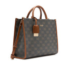 Borsa Donna a Mano Large LIU JO Marrone con Logo Monogram e Inserto effetto Bottalato Pan di Zenzero