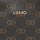 Borsa Donna a Mano Large LIU JO Marrone con Logo Monogram e Inserto effetto Bottalato Pan di Zenzero