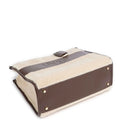 Borsa Donna a Mano Large LIU JO effetto Bottalato Moro Light con Inserti in Teddy Bianco