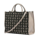 Borsa Donna a Mano Large LIU JO in Tessuto Jacquard Beige con Logo Monogram All Over