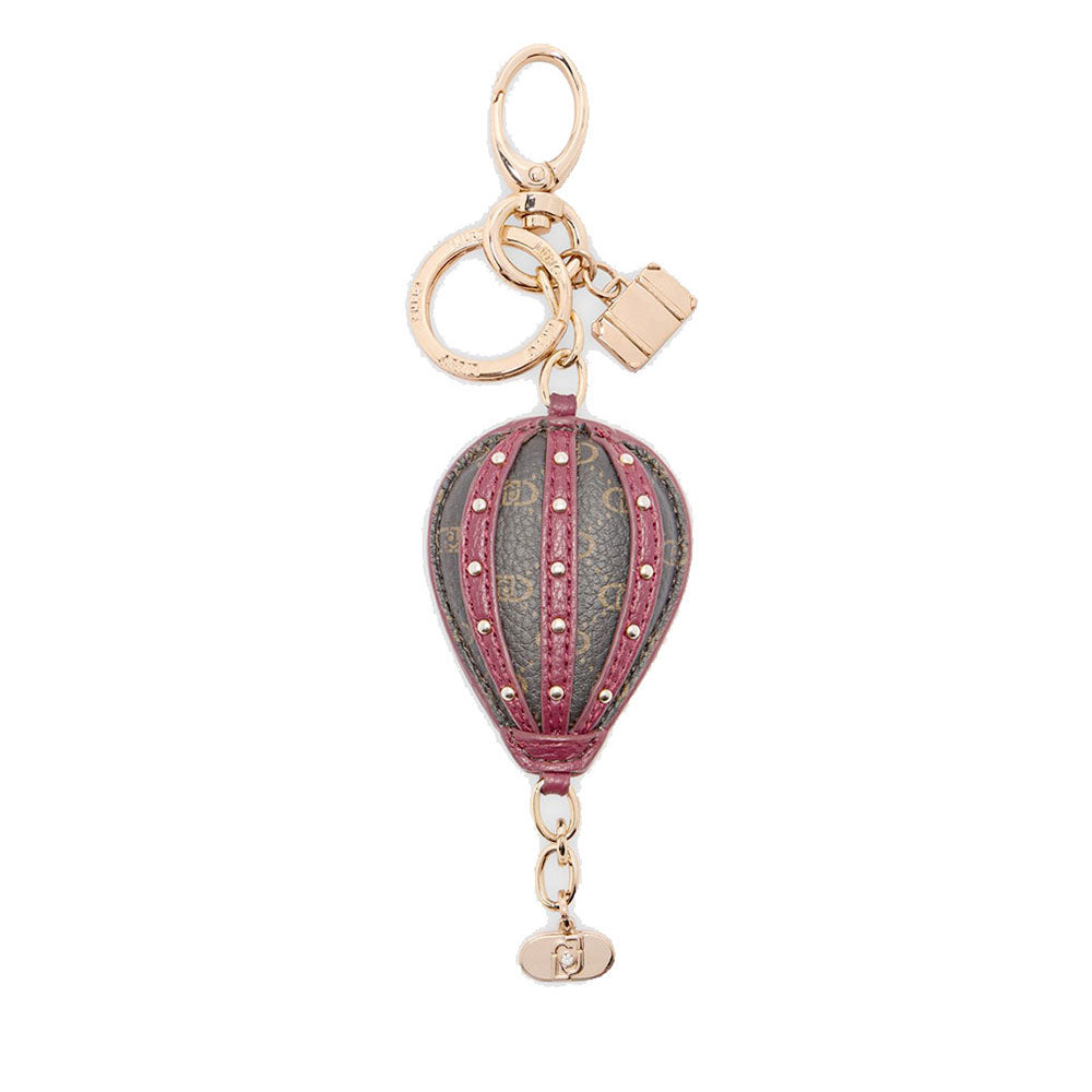 Portachiavi Donna LIU JO con Mongolfiera Rosso e Marrone Stampa Monogram