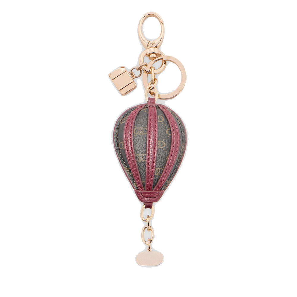 Portachiavi Donna LIU JO con Mongolfiera Rosso e Marrone Stampa Monogram
