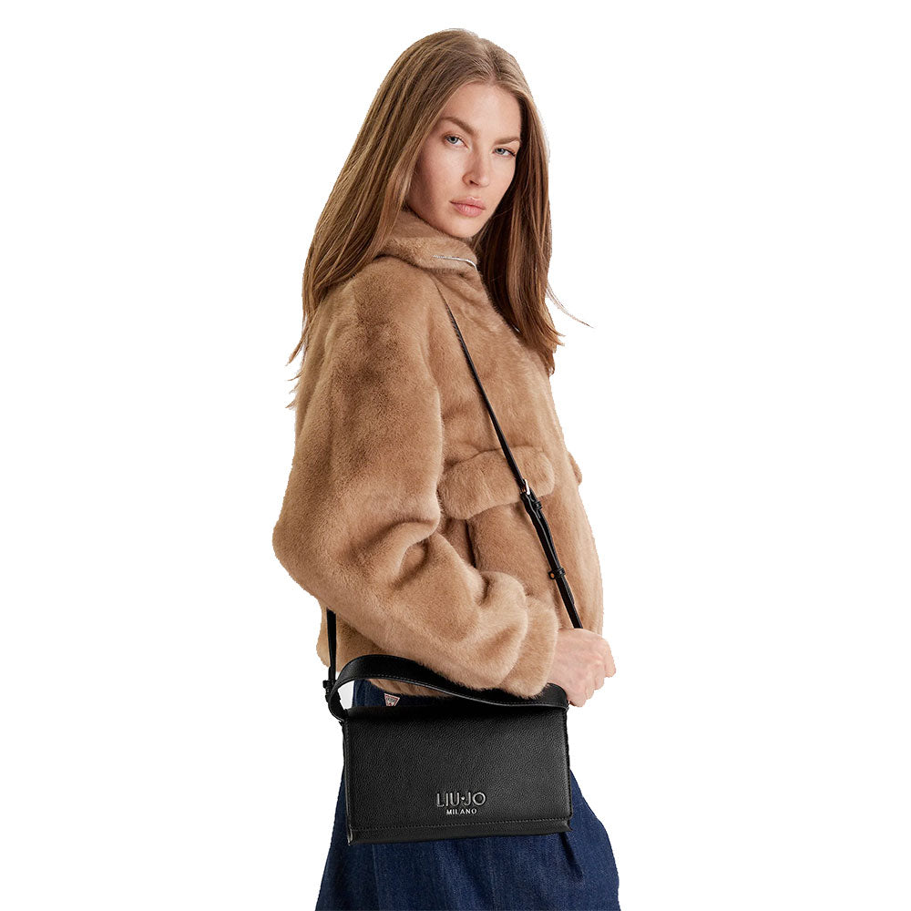 Pochette Donna con Tracolla LIU JO Better effetto Bottalato Nero