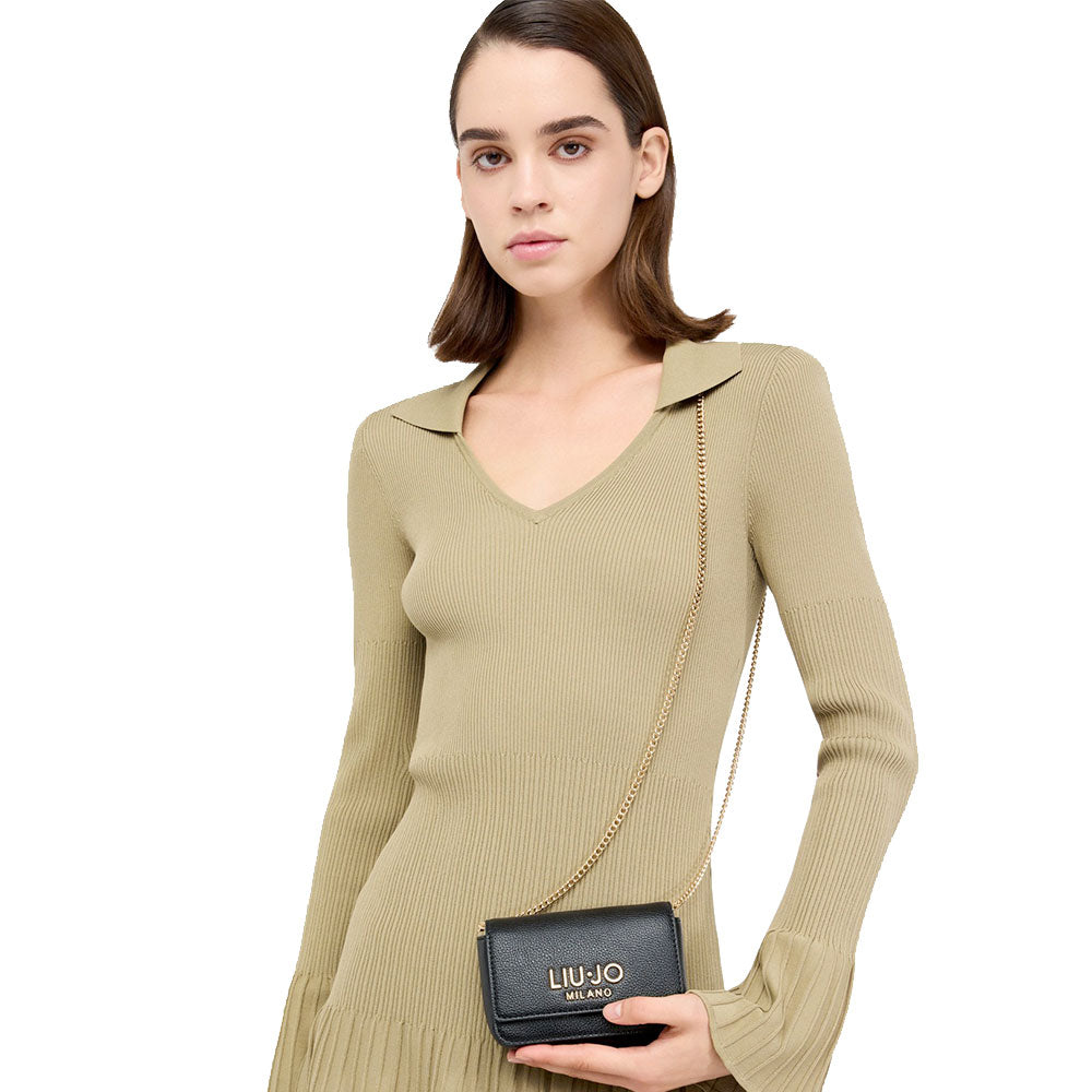 Mini Bag a Tracolla LIU JO Better effetto Bottalato Nero