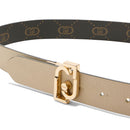 Cintura Donna Reversibile h 3 cm LIU JO Beige e Marrone con Logo All Over