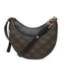 Hobo Bag Media LIU JO Marrone con Logo Monogram e Inserto effetto Bottalato Nero