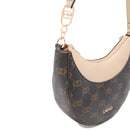 Hobo Bag Media LIU JO Marrone con Logo Monogram e Inserto effetto Bottalato Beige