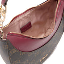 Hobo Bag Media LIU JO Marrone con Logo Monogram e Inserto effetto Bottalato Red Wine