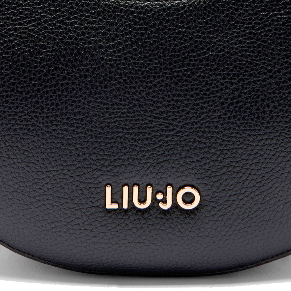 Hobo Bag Media LIU JO effetto Bottalato Nero con Charm